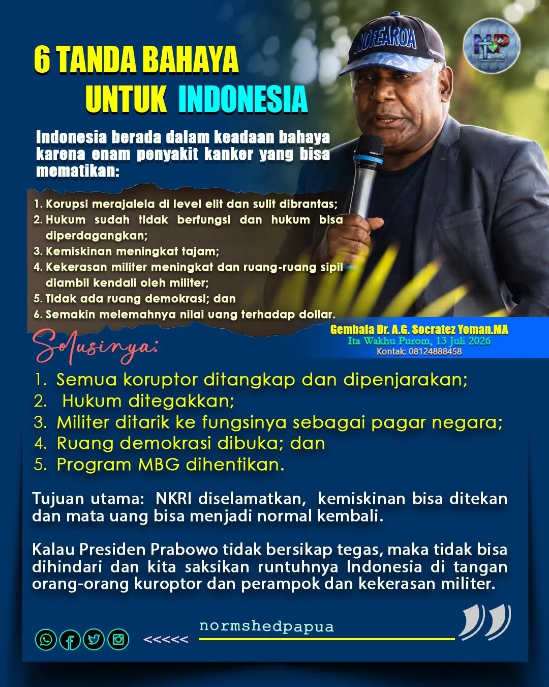 GELAR DOKTOR PRODUSEN FEAR MONGERING, 6 KLAIM SOCRATEZ YOMAN TUMBANG DI HADAPAN DINDING FAKTA
